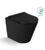 Унитаз напольный с бачком SantiLine SL-5020MB цвет черный с сиденьем микролифт безободковый смыв воронка-водоворот