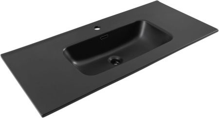 Раковина керамическая Aquanet Flat 00329257 100х50 полувстраиваемая цвет черный 1 отверстие под смеситель