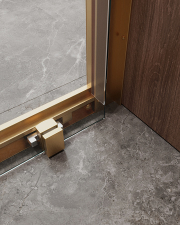 Душевая дверь Cezares MOLVENO MOLVENO-BF-1-120-C-BORO-IV 120х195 стекло прозрачное профиль золото брашированное