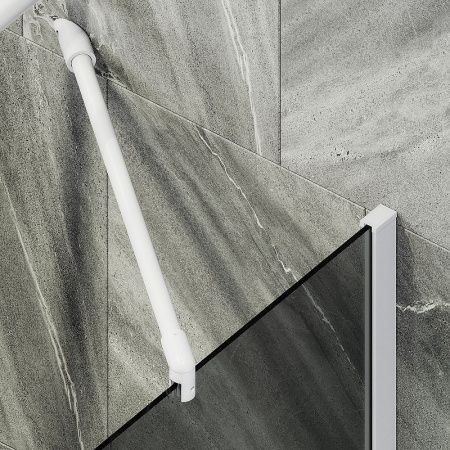 Душевая шторка на ванну Maybah Glass MGV-78-1ш 40х140 стекло тонированное профиль белый ориентация универсальная