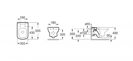 Чаша унитаза подвесная Roca Dama senso 7346517000 цвет белый без сиденья смыв торнадо