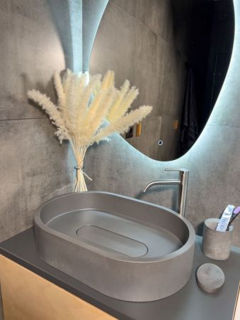 Раковина из искусственного камня Uperwood London 291020215 60х40 накладная цвет серый