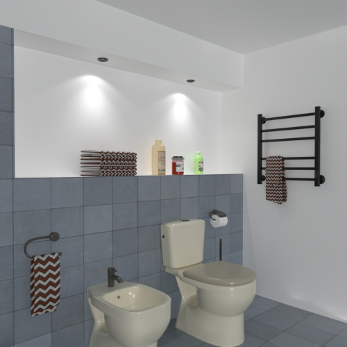 Полотенцесушитель Маргроид Вид 81-10 профильный 8110-6050-1081-9005R 53х60 электрический черный матовый - фото 4