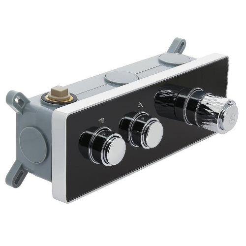 Душевая система ALMAes Stora TVZ-0899 встраиваемая цвет черный с термостатом - фото 3