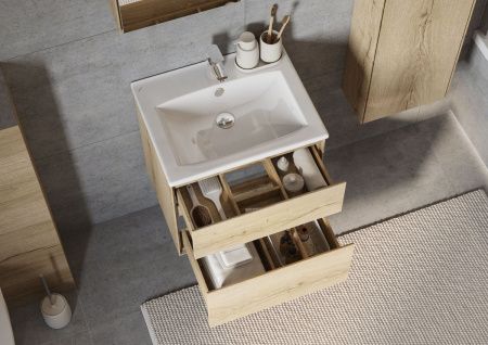 Раковина из сантехнического фарфора Santek Элина WH501606 60х50 накладная цвет белый