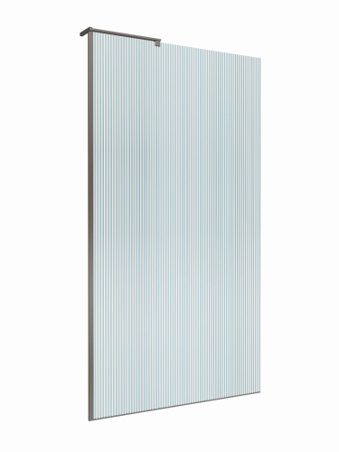 Душевая перегородка BelBagno UNO UNO-L-1-TB-100-FL-GM 100х200 стекло рифленое профиль оружейная сталь - фото 4