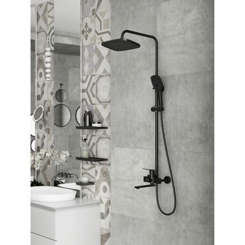 Душевая стойка Splenka S40.24.06 настенная цвет черный - фото 4