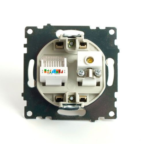 Розетка TV + компьютерная RJ-45 Stekker Катрин 49230 - фото 4