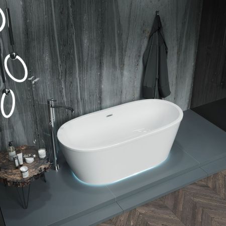 Ванна акриловая Aima Design TONDO 01тон17480с 175х80 отдельностоящая овальная с ножками