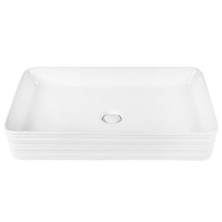 Раковина из сантехнического фарфора Bond Cube S64-680 70х40 накладная цвет белый без отверстий под смеситель