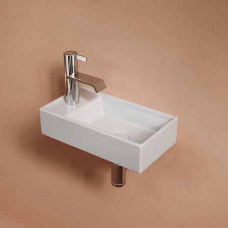 Раковина из сантехнического фарфора Ceramica Nova ELEMENT CN6051R 40х20 подвесная цвет белый 1 отверстие под смеситель