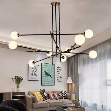 Люстра на штанге Delight Collection Bistro Globe (Бистро Глобе) 9389P/9 black/gold