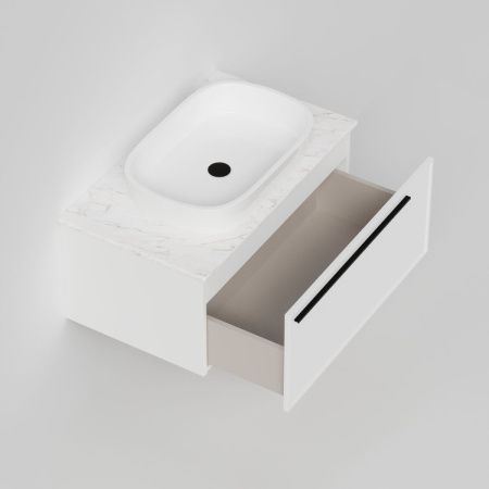 Тумба со столешницей La Fenice ELBA NFNC-01-ELB-B-80-3-GG 80х50 подвесная цвет белый