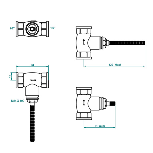 Встраиваемая часть вентиля 1/2" THG General items G00 G00-A00-30/CA - фото 2