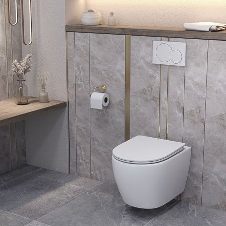 Унитаз подвесной Taliente Amato Esteso T3 AE65053 белый с сиденьем микролифт безободковый смыв торнадо