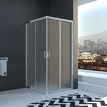 Душевой уголок Veconi Rovigo RV22-90K-02-19C1 90х90 стекло рифленое профиль хром глянцевый без поддона