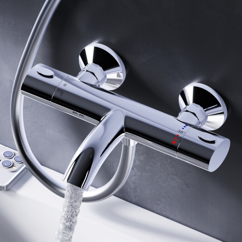 Смеситель для ванны и душа Am.Pm Sense F7550064 настенный хром с термостатом - фото 3