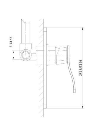 Смеситель для душа Wonzon & Woghand Navia WW-184700-CR встраиваемый в стену хром