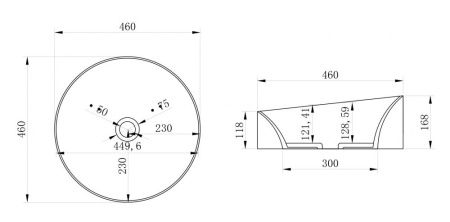 Раковина из искусственного камня Abber STEIN AS2607 50х50 накладная цвет белый без отверстий под смеситель