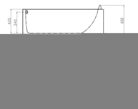 Ванна акриловая гидромассажная Gemy G9006-1.7 B L 170х75 пристенная прямоугольная с каркасом