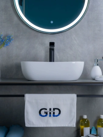 Раковина керамическая Gid Geométrico 51183 50х30 накладная цвет белый без отверстий под смеситель