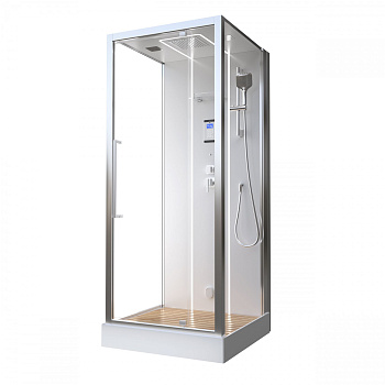 Душевая кабина Acquazzone Nikita 90SWS с паром 90х95 квадратная с крышей ориентация универсальная