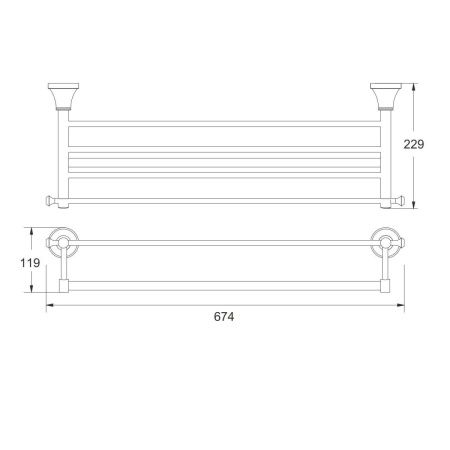 Полка в ванную комнату Rose RG19T RG1908T