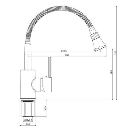 Смеситель для кухни Voda Kitchen KF519B на мойку черный