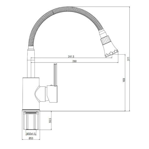 Смеситель для кухни Voda Kitchen KF519B на мойку черный - фото 3