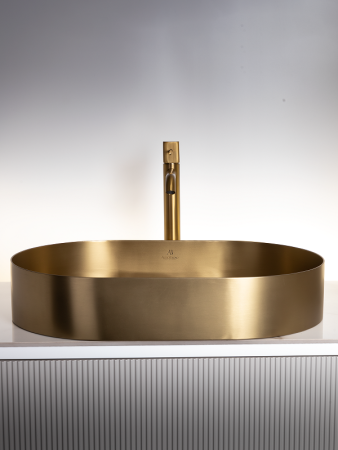 Раковина из нержавеющей стали AltroBagno Eterno AltroBagnoEterno001025OrSp 60х40 накладная цвет золото