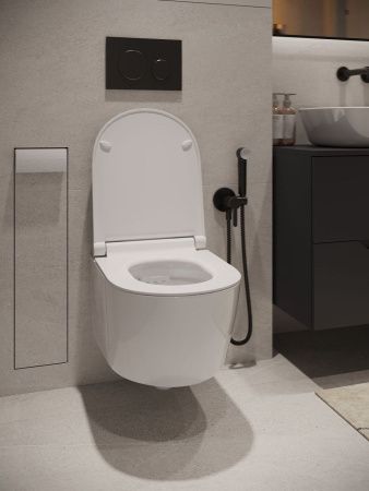 Унитаз подвесной Agger AT05100 белый с сиденьем микролифт каскадный смыв