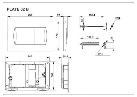 Клавиша смыва механическая Roca In-Wall 78901160B0 цвет белый