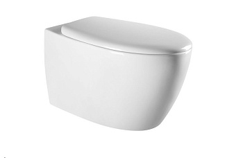 Унитаз подвесной Art&Max IMOLA AM217CHR белый с сиденьем микролифт безободковый каскадный смыв