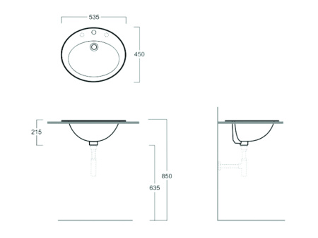 Раковина из санфаянса Simas S 52 bia 54х45 встраиваемая цвет белый