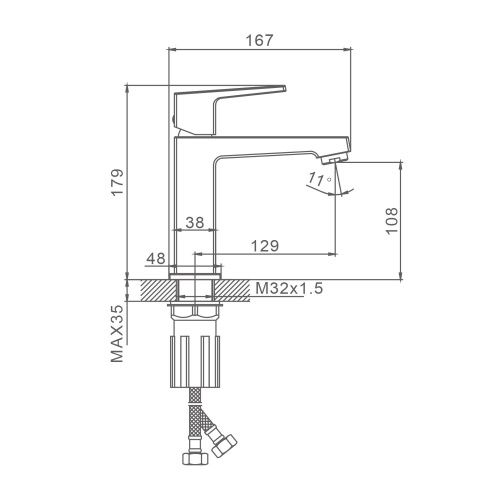 Смеситель Splenka S01 S01.10.09 на раковину серый - фото 3