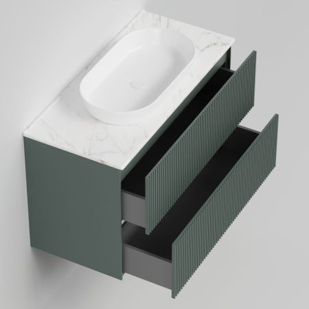 Тумба со столешницей La Fenice TERRA TWIN NFNC-01-TER-G-100-2-3-GG 100х50 подвесная цвет синий/серый