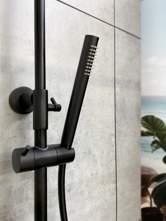 Душевая стойка AltroBagno Metropoli AltroBagnoMetropoli030422NeOp настенная цвет черный матовый