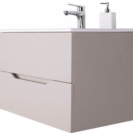 Тумба с раковиной Orange Line Li-80TuL+Ra 80х50 подвесная цвет коричневый