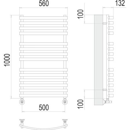 Полотенцесушитель водяной Terminus 4670078530646 55х100 хром