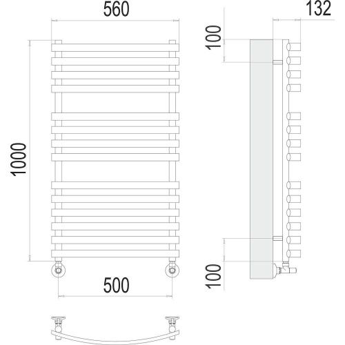 Полотенцесушитель водяной Terminus 4670078530646 55х100 хром - фото 3
