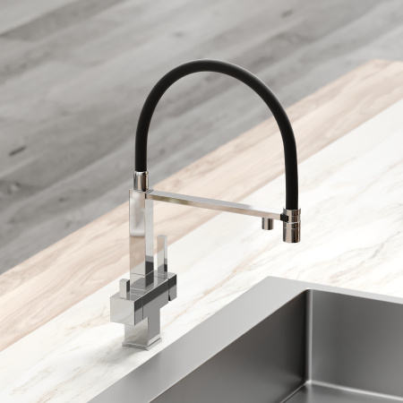 Смеситель для кухни Sancos Moro SC4006CH на мойку хром/черный