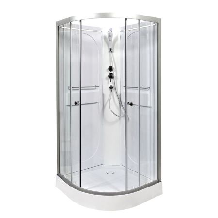 Душевая кабина AvaCan L608NLED 80х80 четверть круга без крыши ориентация универсальная