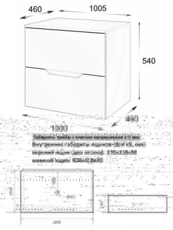 Тумба с раковиной Orange Line Li-100TuwMDF+B02-460W 100х50