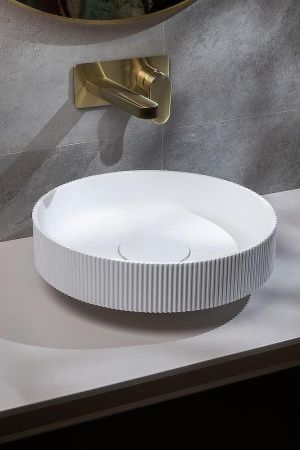 Раковина из искусственного камня Boheme Corian 801-R-MW 40х40 накладная цвет белый без отверстий под смеситель