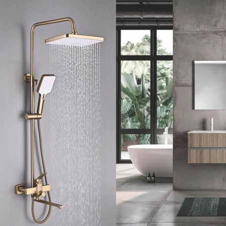 Душевая стойка Shevanik S6136G настенная цвет золото