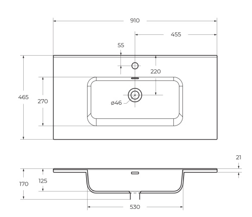 Раковина керамическая BelBagno BB900ETL 91х46 накладная цвет белый - фото 2