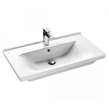 Раковина керамическая Onika Миранда 1WH302250 70х46 накладная цвет белый 1 отверстие под смеситель