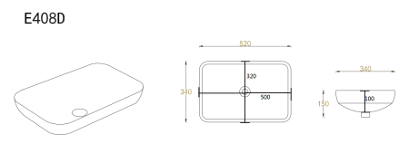 Раковина из фаянса Velvex E408D 52х34 полувстраиваемая цвет белый без отверстий под смеситель