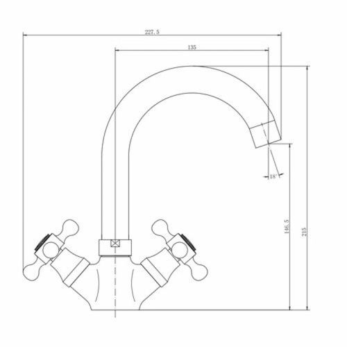Смеситель Fashun A1319 на раковину хром - фото 3