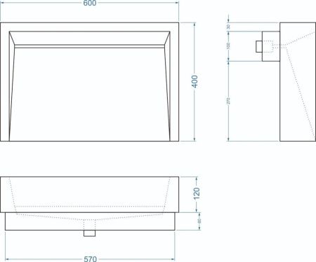 Раковина из искусственного камня Uperwood Mariana 291020217 60х40 накладная цвет серый